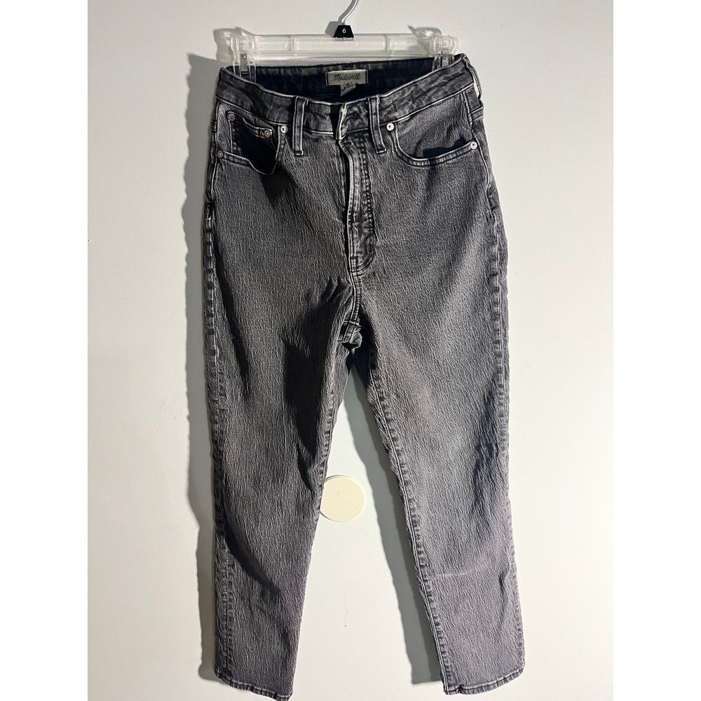 Madewell Mom Jeans High‎ Rise Tapered Leg Black Wash Denim Size 28